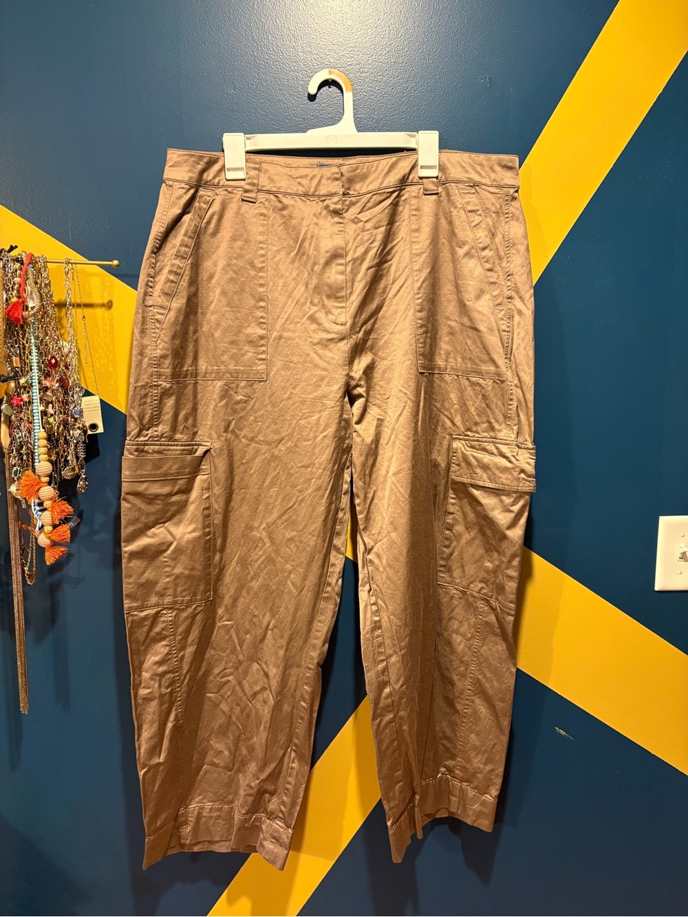 Old Navy Bronze Extra High Rise Straight Leg Cargo Pants NWOT